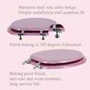 Round Toilet Seat Wood Toilet Seat Prevent Shifting with Zinc Alloy Hinges American Standard Size Toilet Seat Easy to Install also Easy to Clean (Round, Sparkling Pink)