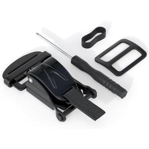 Universal Helmet Quick Release Buckle Kit - Stainless Steel Motorcycle Accessory - One-Handed Release for Full Face, Half, 3/4 D-Ring Helmets - Black(1 Pack)