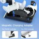 3-in-1 Controller Charging Dock for PSVR2 and PS5, VR Stand Display with LED Light, PS5 VR2 Storage Base Gaming Accessories, 4 Magnetic Clasp & Type-C Cable