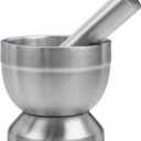 Pill Crusher - 304 Food Grade Stainless Steel Mortar and Pestle Medicine Grinder Set - Non-Slip Splitter to Easily Crush Medicine Pills Tablets Vitamins to Fine Powder for Adults, Seniors, Dogs, Pets