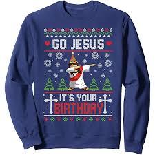 Go Jesus, It's Your Birthday Ugly Christmas Sweater Funny Sweatshirt, Size M