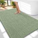 OLANLY Thick Large Bathroom Rugs 59x35, Extra Soft Absorbent Chenille Bath Rugs, Rubber Backing, Machine Wash Dry, Bath Mats for Bathroom Floor, Tub and Shower, Home Decor Accessories, Sage Green