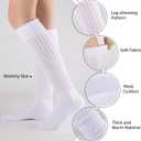 COOVAN Slouch Socks Women 4 Pairs Knee High Scrunch Cotton Soft Knit Cushion Extra Long Socks (Small-Medium)
