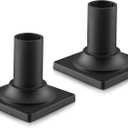 Black Pier Mount Base 2 Pack, HWH Cast Aluminum Post Light Mount Base Adapter for Above 3'' Diameter Stub Post, 5HW38PA-2PK BK