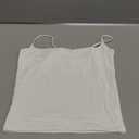 Darong Women Padded Tank Top Built in Bra Adjustable Spaghetti Straps Double Lined Basic Cami Shirt (Large, Off-white)
