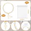Cunno 1250 Pcs 24 Set Baptism Rosary DIY Bead Kit Baptism Favors Adjustable Rosary Making Kit Letter Beads Bag Cross Rosarios Catolicos Recuerdos De Bautizo Craft for Christening Wedding Party Favor