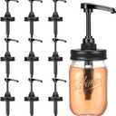 Bokon 10 Pack Mason Jar Syrup Dispenser Pump Lids Coffee Syrup Dispenser for Regular Mouth Mason Jar Rustproof Plastic Pump for Honey, Liquid Condiments, Ketchup, Coffee Glaze