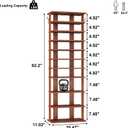 HOMEFORT 10-Tier Corner Shoe Tower - Double Rows, Slim Shoe Stand for 20 Pairs - Entryway, Hallway, Closet (Walnut), 11.02"D x 20.47"W x 62.2"H
