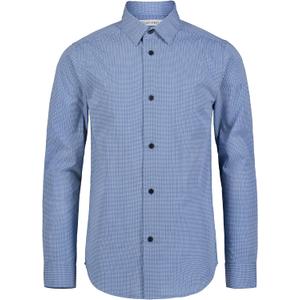 Calvin Klein Boys Long Sleeve Patterned Dress Shirt, Button-Down Style with Cuffs & Shirttail Hem (Blue), 12