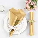 Homiest Gold Satin Napkins 20x20 Inch, 100 Pack Scalloped Edges | Silky Smooth Texture, Fade-Resistant Reusable, for Weddings Banquets Parties, Seamless One-Piece Design, Hand Wash Care