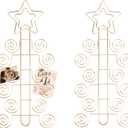 HOHIYA Christmas Card Display Wall Holder 2 Pack 14.5 Gold Metal Holiday Card Hanger for 24 Greeting Cards Photo and Party Wall Decor Easy Install Xmas Wall Display Gold