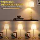 Kakanuo Rechargeable Cordless Table Lamp Gold - 2 Pack Brass 4000mAh Battery Operated Lamp, 3000K Warm Light, Touch Control Stepless Dimming, for Bedside, Dining Table, Home Decor