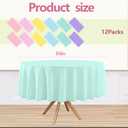 12 Pack Round Disposable Tablecloths, Plastic Pastel Table Cover for Birthday Wedding Baby Shower Party Decoration,6 Color, 84 Inch