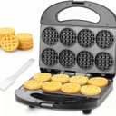 FineMade Mini Waffle Maker, Mini Waffle Iron, Waflera Electrica, Small Waffle Maker for Kids, Baby wafflera, Makes 8×2" Tiny Waffle Bites, Non-stick Surface, Ideal for Breakfast, Dessert and Snacks