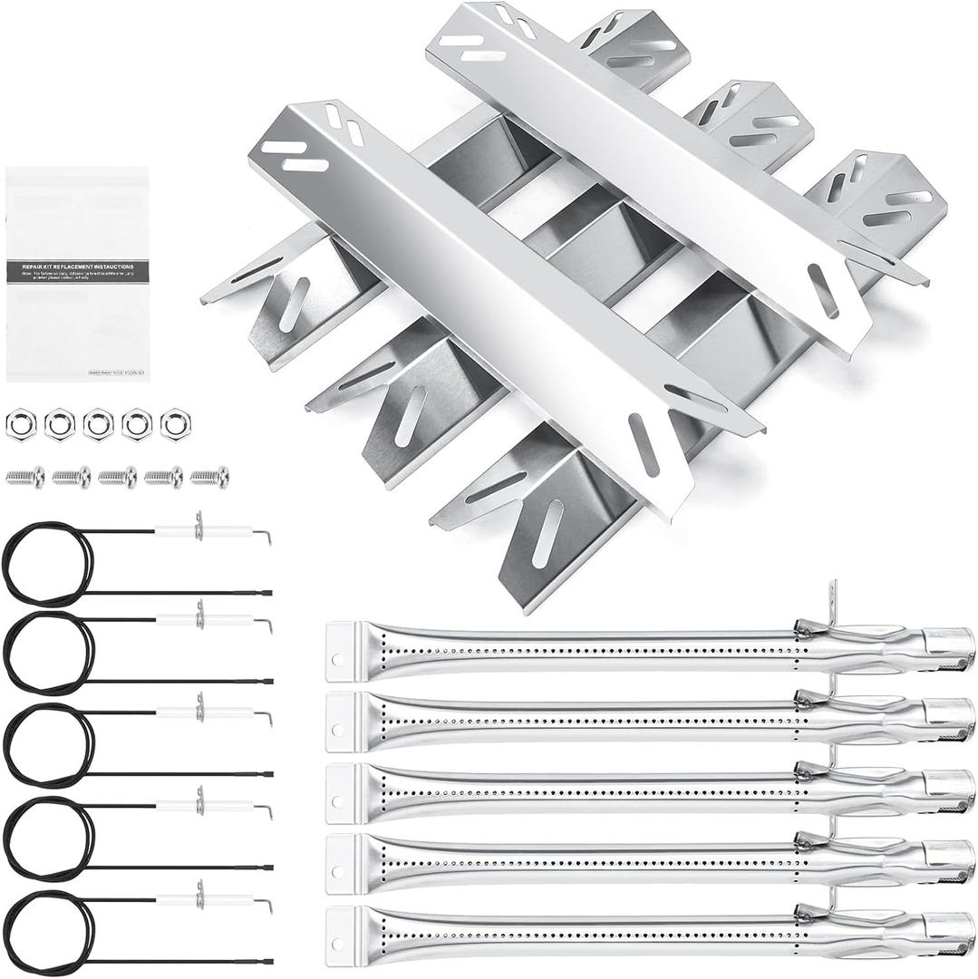 Hisencn Replacement Parts for Cuisinart 2556, 2456, GAS2456AS, GAS2556AS, GAS1456ASO, GAS1456BSO, GAS2420AS, Heat Tent and Grill Burner& Igniter, Replacement Parts for Cuisinart 5&4 Burner Gas Grill