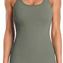 ATTRACO Ribbed Workout Tank Tops for Women with Built in Bra Tight Racerback Scoop Neck Athletic Top Size: XL