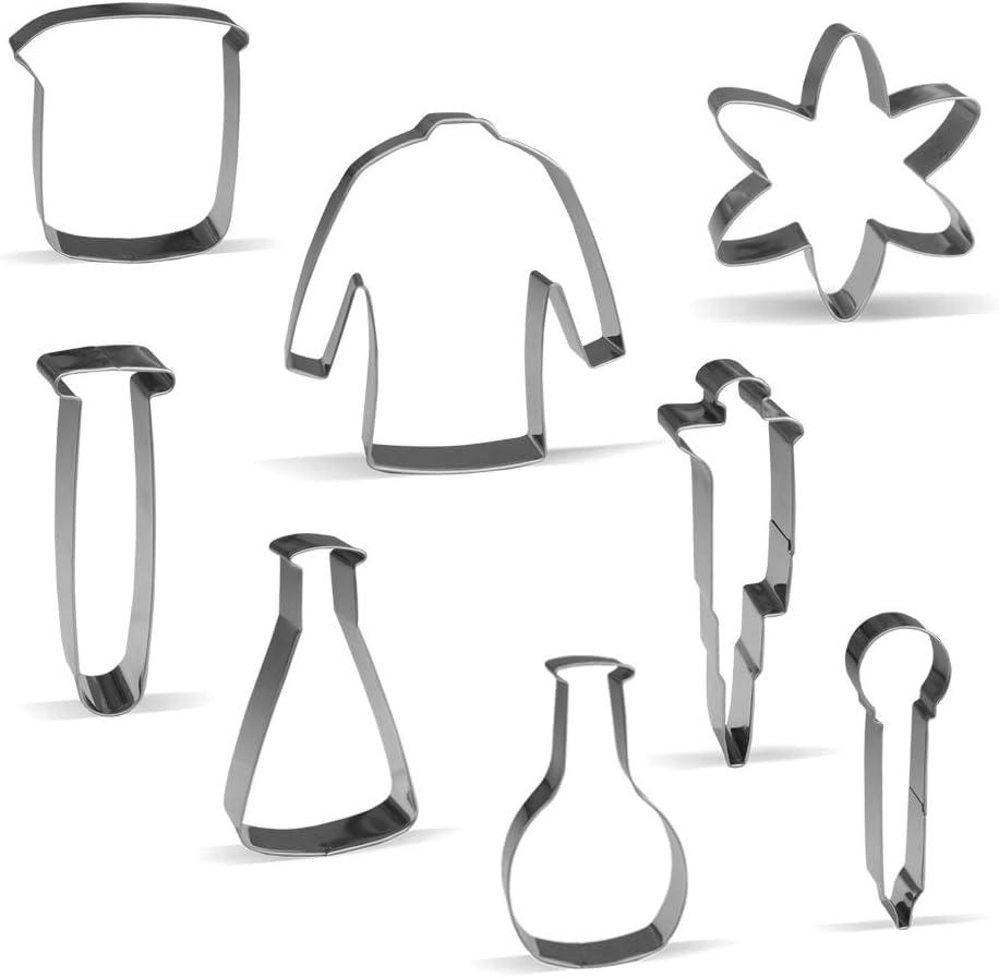 Science Chemistry Cookie Cutter Set - 8 Piece - Stainless Steel