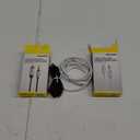 Pack of 2: 1) Acoustix™ Auxiliary Braided Audio Cable;  2) Acoustix™ 3.5mm to Apple Lightning Braided Auxillary Cable - White