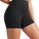 CRZ YOGA Womens Butterluxe Biker Shorts 4'' - High Waisted Booty Workout Volleyball Yoga Spandex (Smal, Black)