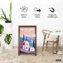 Ilyapa 2 in 1 A Frame Sign Holder and Chalkboard Easel - Dual Sided Magnetic Chalk Board - Display for Businesses Outdoor - 28x41 - Barnwood Brown