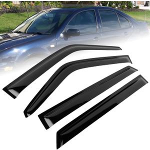 4Pcs Tape-on Type Side Window Rain Guards Deflectors and Visors Compatible with Volkswagen Jetta 4-Door Sedan Only 1999-2005 Car Accessories