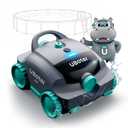 Pool Vacuum, UBoter E10 Cordless Robotic Pool Cleaner, Dual-Layer Filtration, Powerful Obstacle Crossing, Enhanced Edge & Corner Cleaning, 120-Min for Above-Ground & Flat-Bottom Pools to 860 Sq.Ft