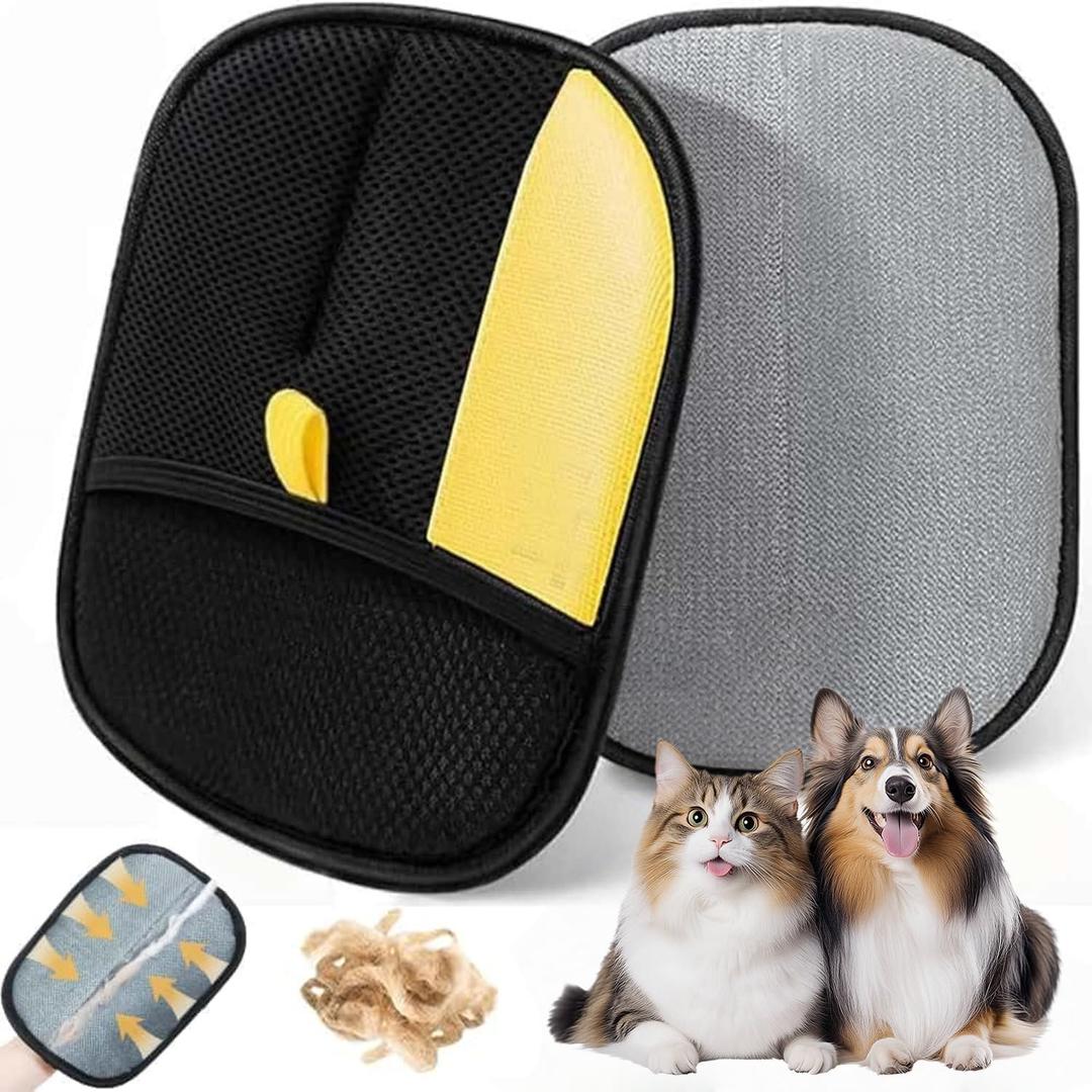 2025 Newly Cats & Dogs Electrostatic Pet Hair Remover Glove for Clothing, Couch, Carpet, Furniture,Car Seat Great Alternative to Pet Lint Roller (2 Pack)