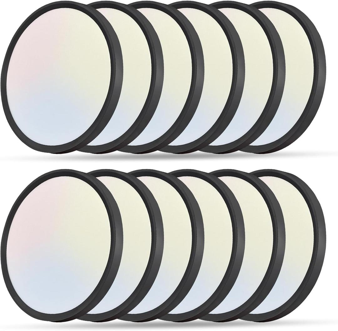 12PK 12 Inch LED Flush Mount Ceiling Light, 24W, 2520LM, 3000K/4000K/6000K CCT Selectable Super Slim LED Ceiling Light, Close to Ceiling Round Flat Panel Light for Hallway, Bedroom,Kitchen ect