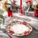 Fancy Land Christmas Oval Paper Plates Disposable Poinsettia Platters for Dinnerware Holiday Party Trays Decor Supplies 10 x 12 Inches 24Pcs