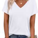 WEESO Tshirts Shirts for Women Summer T Shirts Shorts Sleeve Tops White, M