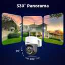 [300Pan 90Tilt+Human Tracking] Hiseeu 4K PoE PTZ Camera System,NVR Security Camera System w/6Pcs 5MP Wired Security Camera Outdoor&Indoor,2-Way Audio,Waterproof,7/24 Record for Home Surveillance