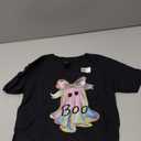 Cute Girl Tie Dye Toddler Ghost with Bow Boo Girls Halloween T-Shirt, XL