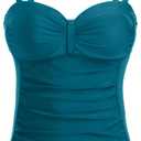 Women's Underwire Tummy Control Swimsuit Top with Push Up - No Bottom Included (X-Large, Teal)