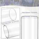 6 Pcs Hurricane Candle Holder Sleeve, H:12" D:4" Bottomless Glass Cylinder Candleholder Tall Clear Glass Cylinder Open Both Ends, Chimney Tube Cover, Open Ended Candle Shade