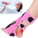 Plantar Fasciitis Night Splint for Women & Men - 3 Adjustable Straps Plantar Fasciitis Brace, Achilles Tendonitis Drop Foot Relief Splint for Comfort Sleeping, Heel Pain Splint, Universal Size, Pink