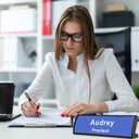 5Pcs Name Plate Holder for Desks, 2.36'' x 8'' Curved Sign Holder Stand for Table Display, Aluminum Nameplate Stand with Plastic Film - Black