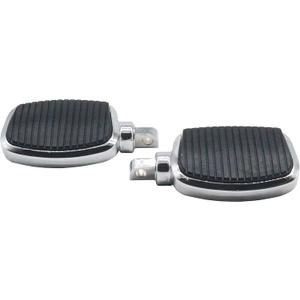 YHMOTO Motorcycle Mini Board Rider Floorboards Passenger Footpegs with Anti-Slip Rubber Universal for Harley Davidson Touring Street Glide Road King Electra Sportster Dyna Softail (Chrome)