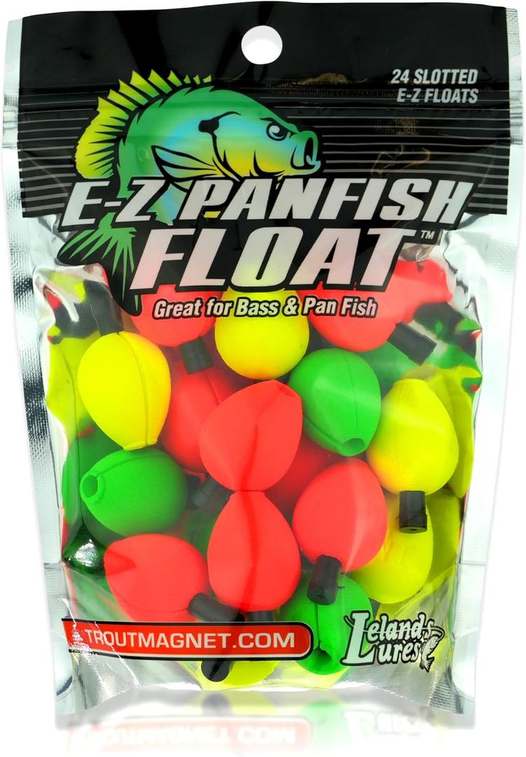 TROUT MAGNET - E-Z Panfish Floats - 24 Pack Slotted Fishing Float - Perfect for Trout, Panfish, and Crappie