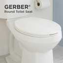 Gerber Round Front Toilet Seat with Cover, Standard Close, Quick & Easy Install, Heavy-Duty Plastic, Durable & Fade-Resistant, White GC55012043