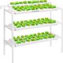 VIVOSUN Hydroponics Growing System 90 Plant Sites, 3 Layers 10 Food-Grade PVC-U Pipes Hydroponic Gardening System Grow Kit with Water Pump, Pump Timer, Nest Basket and Sponge for Leafy Vegetables