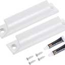 uxcell 2Pcs Drawer Pulls Handles, 3.5inch Aluminum Alloy Window Sash Lift Handle Finger Pulls with Mounted Screw Glue for Sliding Window Kitchen Closet Drawer, White