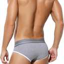 Casey Kevin Men's Cotton Briefs Wide Waistband No Fly Underwear Briefs for Men 4 Pack (S)