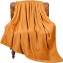 BEDELITE Burnt Orange Throw Blankets for Couch & Bed, 300GSM Luxury Plush Cozy Fleece Blanket 50" x 60", Super Soft Lightweight Fall Blanket for Travel Camping