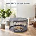 PJYuCien Dog Playpen with Top Cover and Bottom Pad - Metal Foldable Exercise Pen, 8 Panels 36" H x 24" W Indoor Outdoor Pet Fence Puppy Crate Kennel, Gray