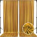 10 x 10 Feet Gold Backdrop Curtain for Partie, Background Curtains for Photoshoot, Birthday, Wedding, Halloween, Thanksgiving, Christmas, New Year Party Decorations 5Ft x 10Ft, 2 Panels