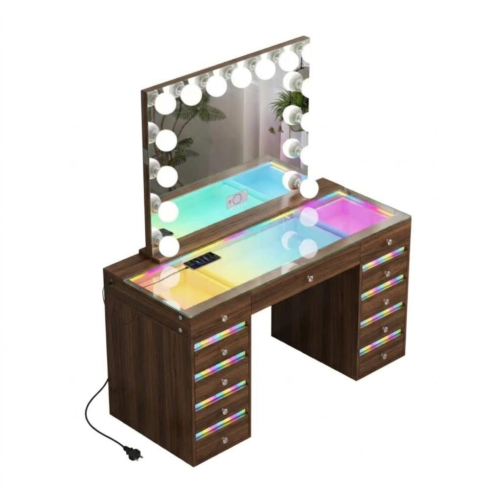 VANITII Fenair Vanity Desk with RGB light including Vanity Mirror