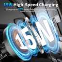 Magnetic Phone Holders for Your Car, 15W Fast Charging Car Charger, 2 in 1 Wireless Mag Safe Car Mount Stick on Dashboard Windshield, Car Accessories for iPhone 17/16/15/14/13/12 Series