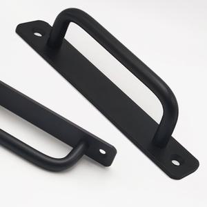 20 Pack 5 Inch 128 mm Matte Black Round Cabinet Handles with Base Plate Aluminum Drawer Pulls Sliding Door Pulls Window Sliding Closet