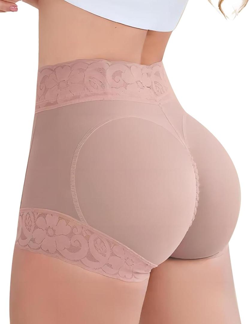 Butt Lifting Panties, Tummy Control Shapewear for Women Compression Underwear Short Lace Butt Lifter Shapewear, Medium