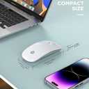RAPIQUE Bluetooth Wireless Mouse - (BT5.1+USB) Slim Dual Mode Computer Mice with Quiet Click, Low Power, and 1600 DPI, Portable Cordless for MacBook, Laptop, iPad Pro/Air, Chromebook (White)
